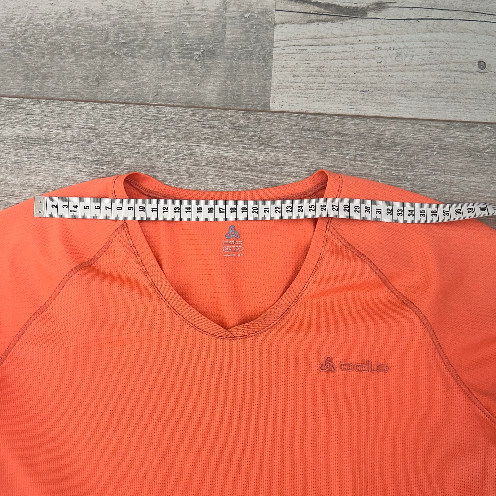 Odlo Camiseta deportiva con escote en V Naranja – Talla 40 (Muy usada) – photo 14